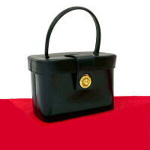 Celine star ball leather vanity bag handbag tote black 137 7